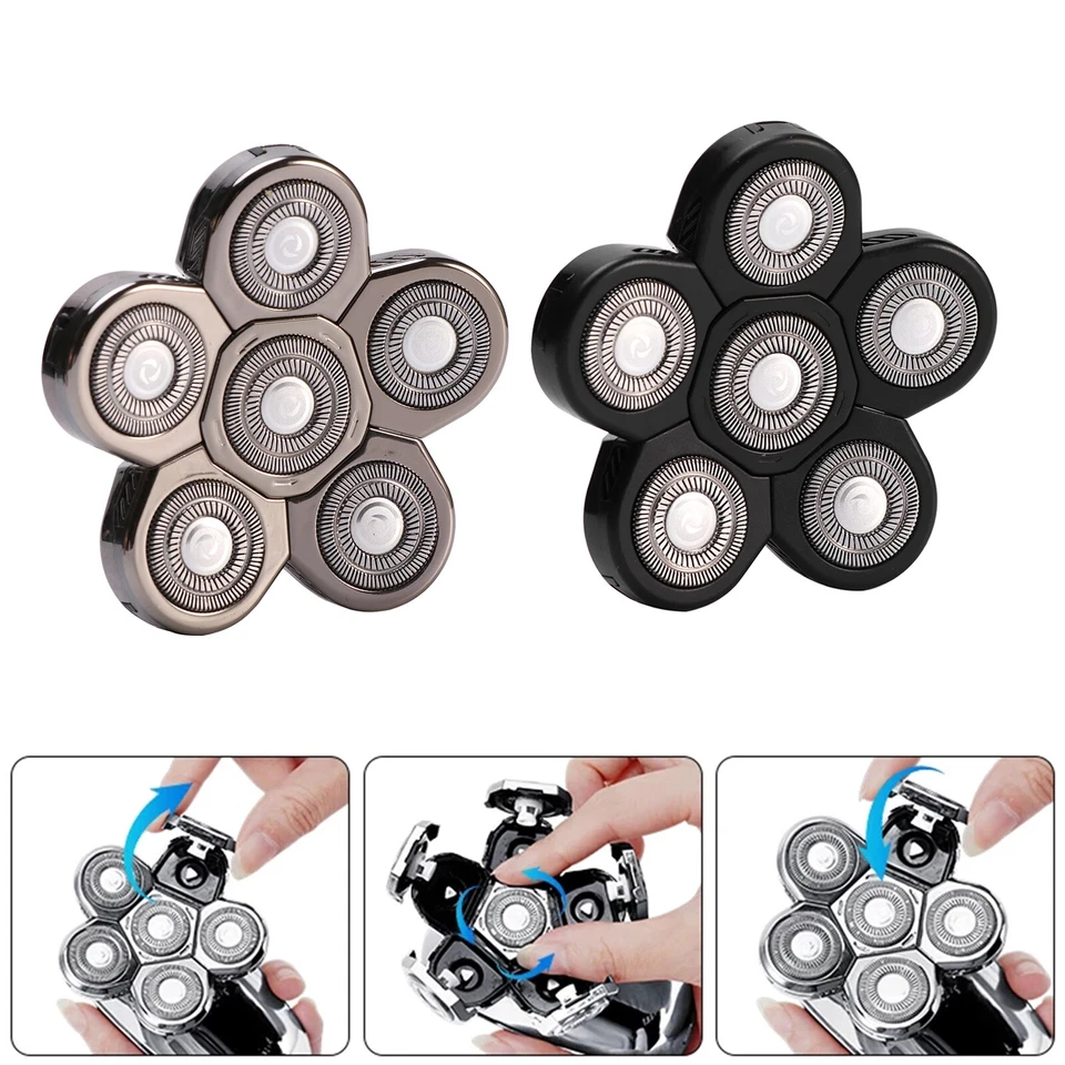 PAKASEPT Replacement 6 Blades Shaver Head Razor For Skull Butterfly Shavers Accessories