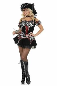 7 Seas Pirate Lady Caribbean Wench Fancy Dress Up Halloween Sexy Adult Costume - Picture 1 of 10