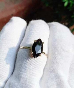 Black Onyx Silver Ring for women,Wedding Ring,Classic Engagement 925 Silver Ring - Picture 1 of 4