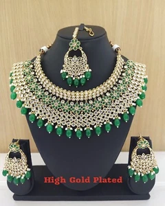 Indian Fashion Jewelry Bollywood Ethnic High Gold Polish Wedding Choker Necklace - Picture 1 of 2