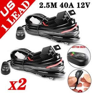 2x Wiring Harness Kit 12V ON/OFF Switch Relay Loom For LED Work Light Bar Pods - Picture 1 of 8