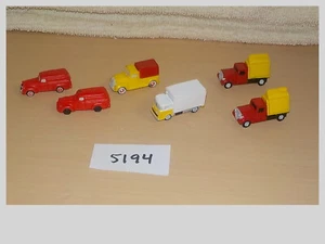 N Scale Car & Delivery Truck Lot 6pcs Model Train Layout #5194 - Picture 1 of 4