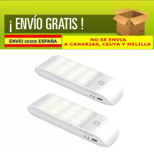 2 X Lámpara Nocturna Luces Led con Sensor de Movimiento Luz Recargable USB NUEVA - Imagen 1 de 8