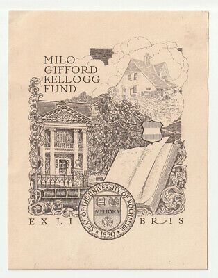 LAURENCE KENNEDY: Exlibris University Of Rochester, Milo Gifford Kellog Fund • 5.18£