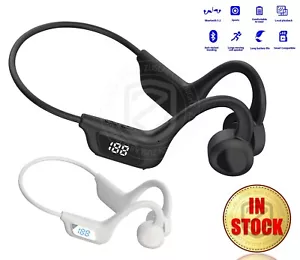 Bone Conduction Headphones Open-Ear Bluetooth Headphones Sports Running Hiking - Picture 1 of 14