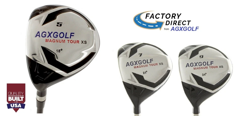 AGXGOF Left Hand Ladies XS #5, 7 & 9 Fairway Utility Woods wGraphite Shafts +HCs - Image 1 of 4