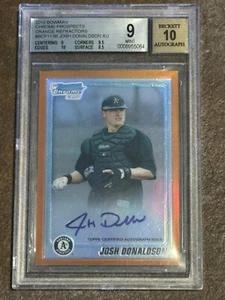2010 Bowman Chrome Josh Donaldson Orange Refractor AU RC #d 01/25 BGS 9/10 Mint - Picture 1 of 2
