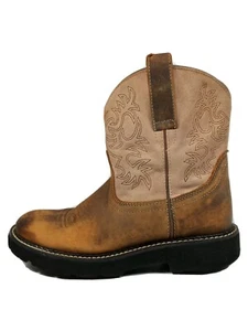 Ariat FATBABY Leather Cowgirl Boots Women's Size 7 Western Brown Blush Pink - Picture 1 of 8