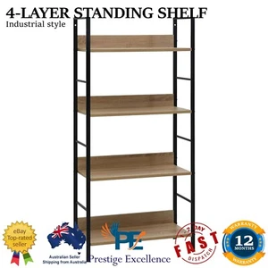 4 Layer Book Shelf Cabinet Display Storage Rack Bookcase Unit Sturdy Steel Frame - Picture 1 of 9
