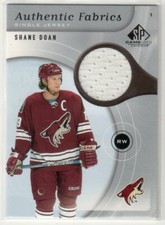 2005/06 SHANE DOAN SP GAME USED AUTHENTIC FABRICS JERSEY #AF-SD COYOTES WHITE!