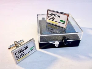 Norwich Stadion Straßen-Schild Abzeichen Herren Manschettenknöpfe Geschenk - Bild 1 von 4