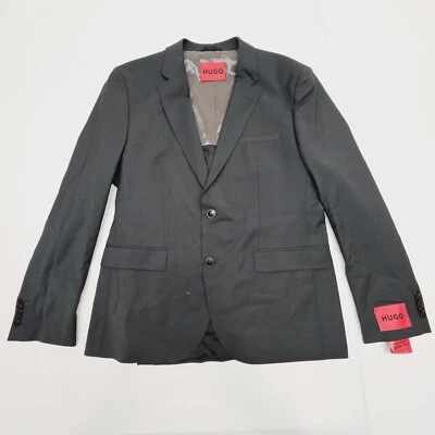 HUGO BOSS Mens 40R Dark Green Modern Fit Suit Jacket Blazer Super-Flex Wool - Image 1 of 4