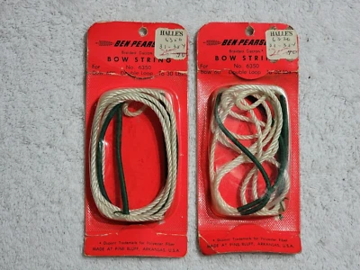 2 NEW BEN PEARSON VINTAGE ARCHERY BOW STRINGS #6350 DOUBLE LOOP 60" UP TO 30 LB - Image 1 of 4