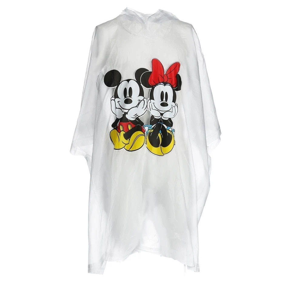 Disney Adulto Mickey Minnie Sentado Familia Poncho de Lluvia Impermeable Mantener Seco Transparente Foto 1 de 4