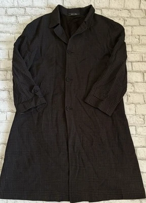 Gabardina/abrigo completo de lana virgen a cuadros Joseph Abboud para hombre Italia talla 52 Foto 1 de 4