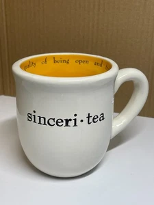 Mud Pie Sinceri-Tea Mug – Yellow Interior – Humor Coffee Cup – 16oz - Picture 1 of 8