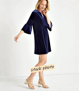 MINI Vestido Jude Connally Azul Marino Terciopelo Manga Campana Pequeña Hippie BOHO Festival - Imagen 1 de 10