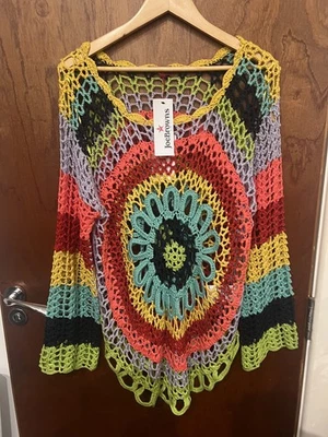 BNWT Joe Browns Ladies Multicoloured Crochet Jumper Sweater. Size 16 / 18. - Image 1 of 4