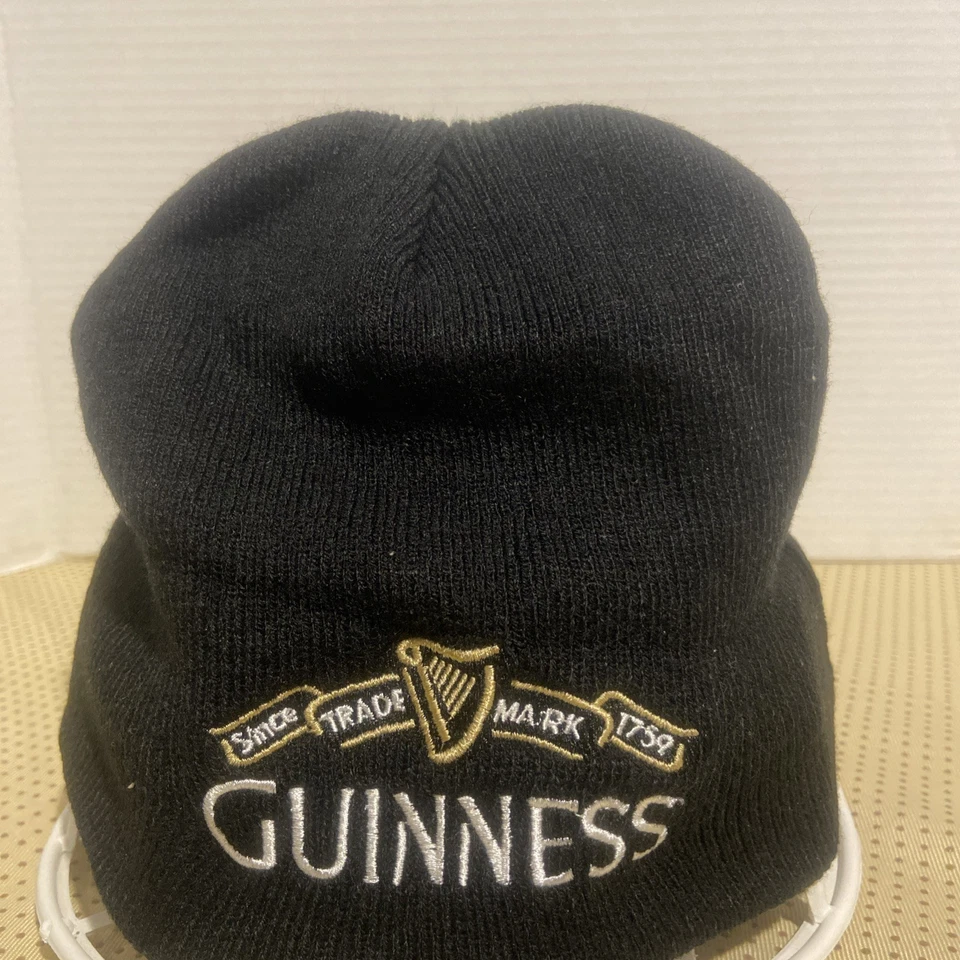 Gorro vintage Guinness irlandés Stout cerveza calavera bordado negro Foto 1 de 4