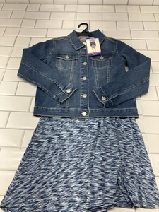Levi Girl's 2-Piece Denim Jacket & A-Line Style Short Sleeve Dress Set L 10/12 - Picture 1 of 10