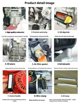 Small 168/170F Single-Cylinder Four-Stroke Micro-Tiller Water Pump Engine - Image 1 of 4