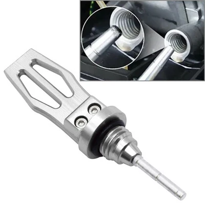 Tapón de tapa de varilla de medición de aceite de motor de motocicleta CNC cárter medidor de nivel de aceite plateado Foto 1 de 4