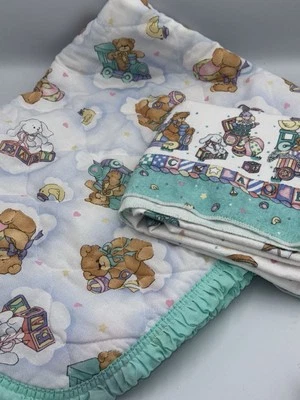 Manta de bebé acolchada Morgan Curity de colección con volantes bloques de osos de peluche + manta RCV Foto 1 de 4