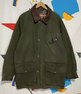 Vintage Australian Outback Collection Jacket Large Green Hunting Waxed Oilskin - Picture 1 of 17