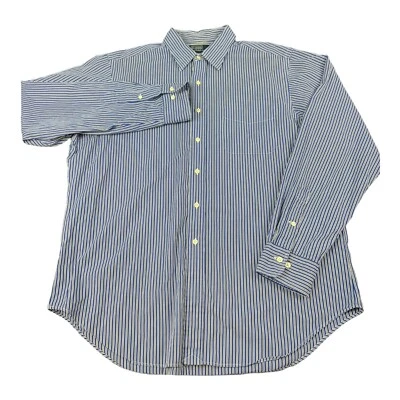 Camisa de vestir Polo Ralph Lauren Andrew calce clásico rayas azules para hombre talla 17 34/35 Foto 1 de 4