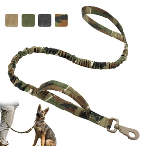 Tactical Dog Training Leash Bungee with Double Handle Military No Pull Camo - Picture 1 of 16