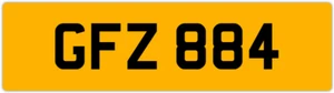 GFZ 884 G 3x3 DATELESS PRIVATE NUMBER PLATE GAZ GAV GEO GUS GUY GRACE GEM GED GS - Picture 1 of 1