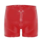 Briefs Men Shorts Boxer Bulge Pouch Faux Leather Red S-3XL Sexy Trunks