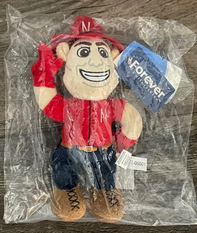 NEW! NCAA University of NEBRASKA Corn Huskers Mascot 10" Plush Toy w/ Tags Cover