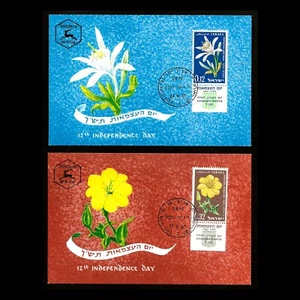 ISRAEL 1960 INDEPENDENCE DAY #180-181 MAXIMUM CARDS (2) FDC - Bild 1 von 1