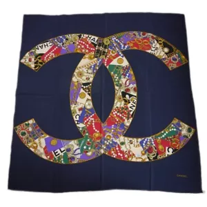 Auténtica bufanda CHANEL marca coco vintage seda #3313 - Imagen 1 de 8