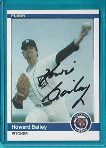 HOWARD BAILEY signed 1984 Fleer baseball card #75 DETROIT TIGERS