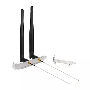 2Pcs Dual Band WiFi Antenna RP-SMA to U.FL 20cm Cable PCIe Slot Bracket - Picture 1 of 9