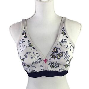 Cacique Unlined No Wire Size 44B Full Coverage Lane Bryant Floral Poly Cotton