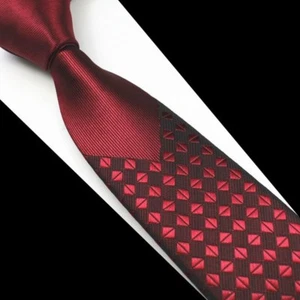 Red GUSLESON Business Skinny Mens Ties Luxury Man Floral Dot Neckties Hombre 6cm - Picture 1 of 2