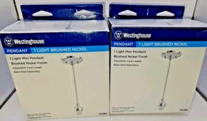 2 Single Light Mini Pendant Westinghouse 70284 Fittings 50” Nickel Finish lot - Picture 1 of 9