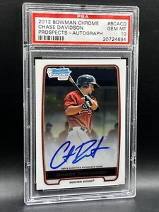 2012 1st Bowman Chrome Prospects Chase Davidson PSA 10 GEM MINT Astros Auto RC