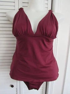 Carmen Marc Valvo 2-Piece Rouched Side Tankini Bathing Suit Size X Large - Picture 1 of 8
