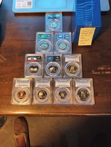2007s 10 coin proof set - 5 state 25c,1c,5c,10c,50c,$1 pcgs pr69 dcam in case - Picture 1 of 23