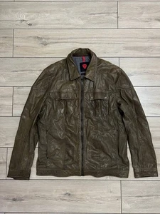 Men's Strellson Leather Jacket Full Zip sz 2XL / 56 - Picture 1 of 10