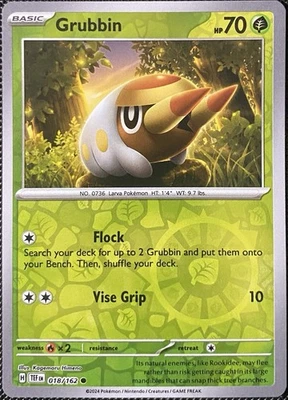 Grubbin 018/162 SV05: Temporal Forces Reverse Holo - Pokémon Card - Image 1 of 2