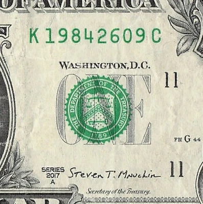 SEP 26 1984 Birthday Fancy Serial Number Date Note One Dollar Bill 09 26 1984 - Image 1 of 4