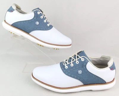 Zapatos de golf FootJoy Traditions para mujer talla 9 blanco azul 97903 Foto 1 de 4