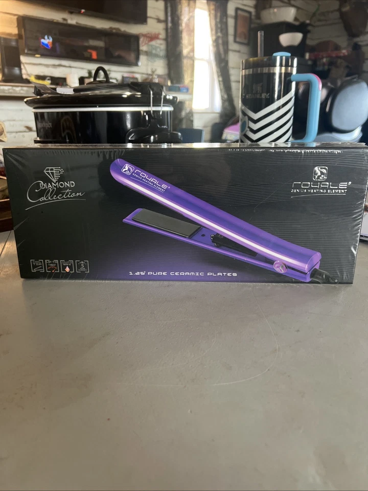 Ferro plano Royale Diamond Collection Genius Heat Element 🔥Novo na caixa roxo - Imagem 1 de 4