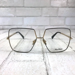 MAX MARA MM5120 001 NEW $245 Shiny Black Gold Women's Eyewear Frame 55/13/135 - Picture 1 of 8