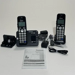 Panasonic Cordless Phone 2 Handsets Silver Bluetooth Speakerphone - Photo 1/5